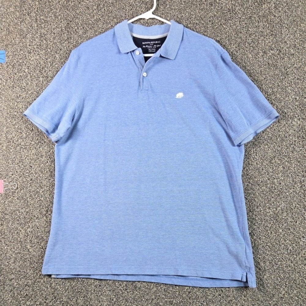 Banana Republic Polo Shirt Mens XL Blue Excellent 100% Cotton Short Sleeve Logo